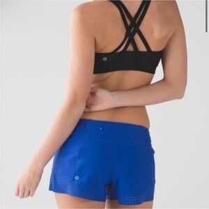 Lululemon Stride To Tide Short Harbor Blue Womens 10 Running Swim Lined Athletic